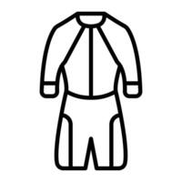 icono de línea de traje de neopreno vector