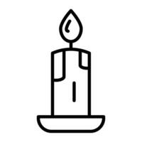 Candle Line Icon vector