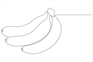 illustration of banana continuous one line art drawing concept vector