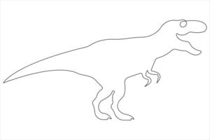 Continuous one line art drawing of dinosaur brachiosaurus outline illustration vector