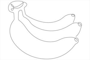 illustration of banana continuous one line art drawing concept vector