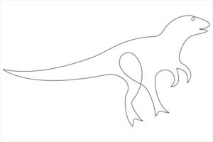 Continuous one line art drawing of dinosaur brachiosaurus outline illustration vector