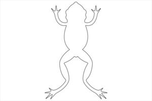 Frog symbol illustration of world animal day continuous one line art vector