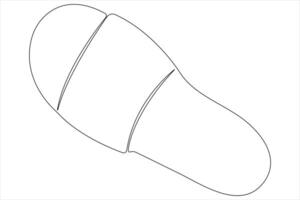 illustration of continuous one line drawing sandals icon footwear outline line design vector