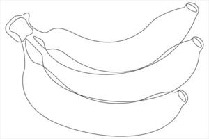 illustration of banana continuous one line art drawing concept vector