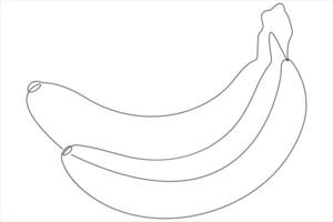 illustration of banana continuous one line art drawing concept vector