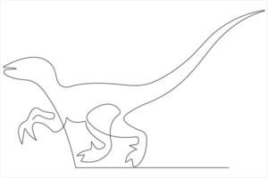 Continuous one line art drawing of dinosaur brachiosaurus outline illustration vector