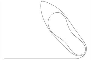 illustration of continuous one line drawing sandals icon footwear outline line design vector