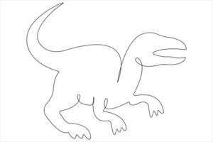 Continuous one line art drawing of dinosaur brachiosaurus outline illustration vector