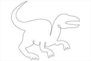 Continuous one line art drawing of dinosaur brachiosaurus outline illustration vector