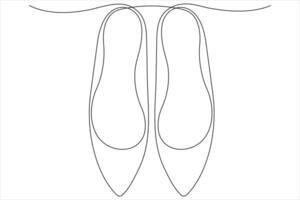 illustration of continuous one line drawing sandals icon footwear outline line design vector