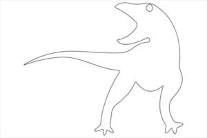 Continuous one line art drawing of dinosaur brachiosaurus outline illustration vector