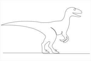 Continuous one line art drawing of dinosaur brachiosaurus outline illustration vector