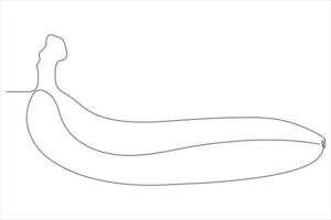 illustration of banana continuous one line art drawing concept vector