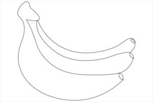 illustration of banana continuous one line art drawing concept vector