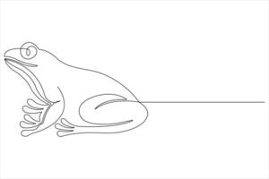 Frog symbol illustration of world animal day continuous one line art vector