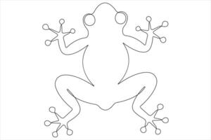 Frog symbol illustration of world animal day continuous one line art vector