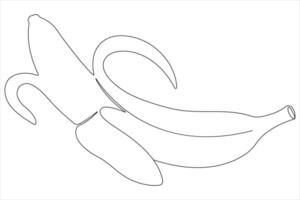 illustration of banana continuous one line art drawing concept vector