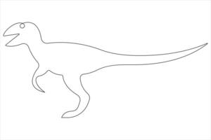 Continuous one line art drawing of dinosaur brachiosaurus outline illustration vector