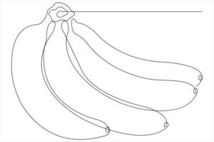 illustration of banana continuous one line art drawing concept vector