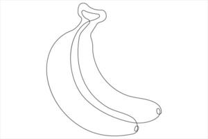 illustration of banana continuous one line art drawing concept vector