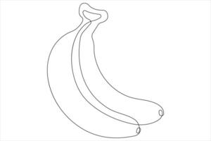 illustration of banana continuous one line art drawing concept vector