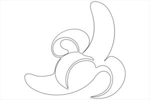 illustration of banana continuous one line art drawing concept vector