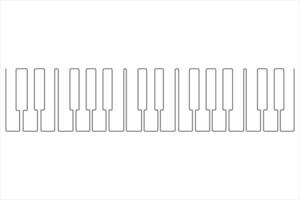 illustration of continuous one line drawing piano keyboard outline symbol vector