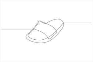 illustration of continuous one line drawing sandals icon footwear outline line design vector