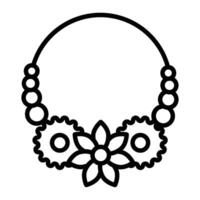 flor collar línea icono vector