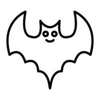 icono de línea de murciélago vector