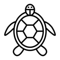 icono de línea de tortuga vector