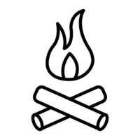 Bonefire Line Icon vector