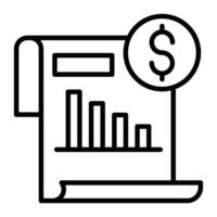 Financial Document Line Icon vector