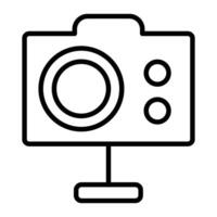 3d Camera Line Icon Design vector