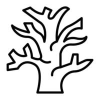 seco árbol línea icono diseño vector