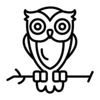 Owl Line Icon vector