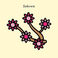 belleza sakura flor vector