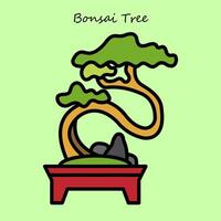 interior planta bonsai vector