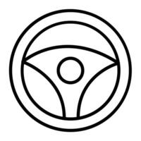 Steering Wheel Line Icon Design vector