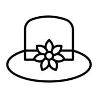 fedora sombrero línea icono vector