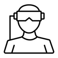 Vr Headset Line Icon Design vector