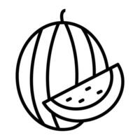 Watermelon Line Icon vector