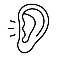 Ear Line Icon vector