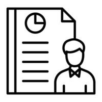 Employee Report Line Icon vector