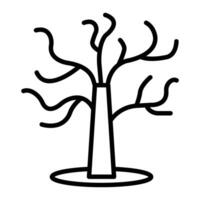 icono de línea de árbol vector