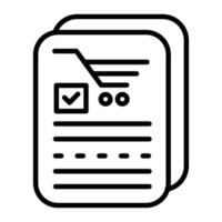 Shopping List Line Icon vector