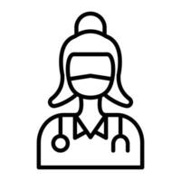 Female Doctor Line Icon vector