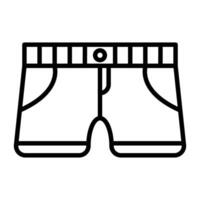 icono de línea de pantalones cortos vector