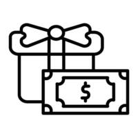 Gift Line Icon Design vector